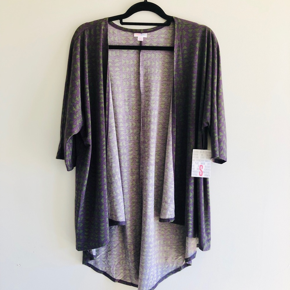 Purple and Green LuLaRoe Lindsay Kimono